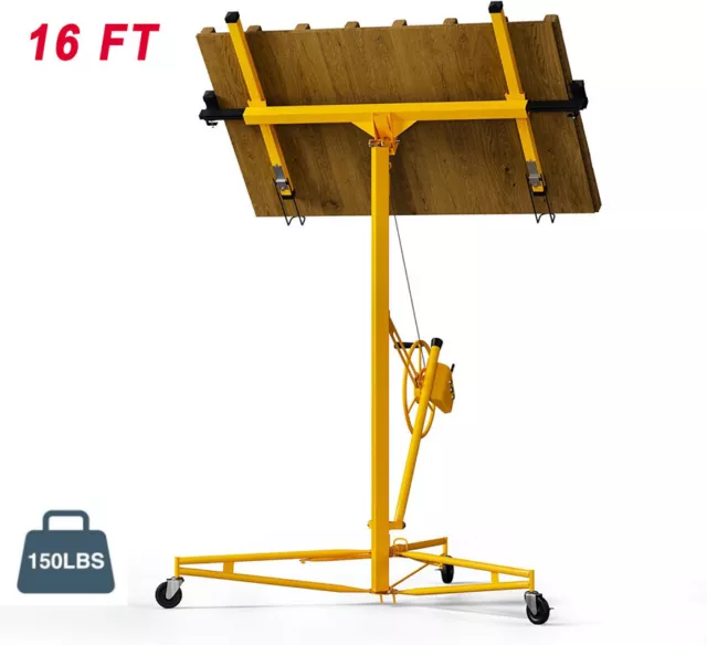 16FT Foldable Drywall Tools Hoist Plaster Board Caster Lifter Panel Sheet Lift