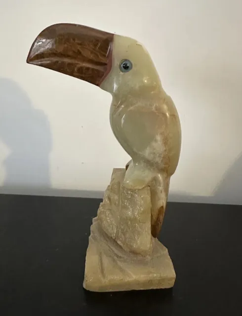 Vintage Toucan Marble Stone Sculpture Figurine Ornament Decor Art Bird Animal
