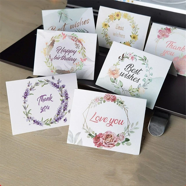 Set Di 24 Biglietti Di Ringraziamento Retrò Con Lavagna - 6 Design Diversi, 8,8 X 11,2 Cm, Con Buste In Carta Kraft, Prodotti Negli USA - 3