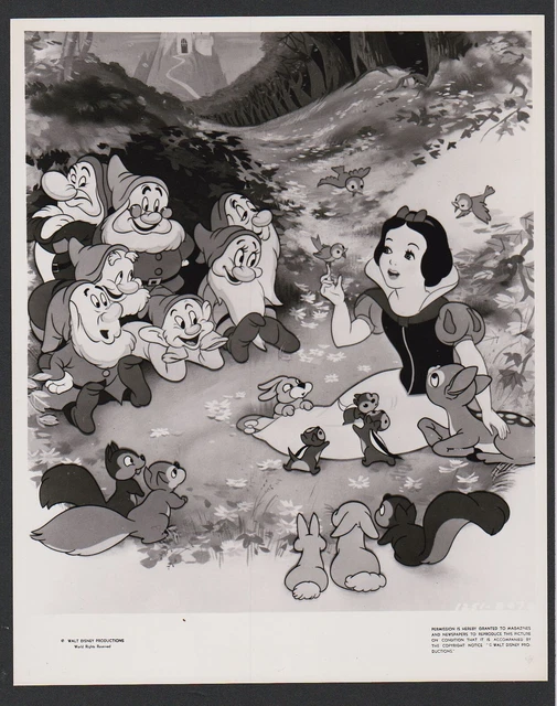 VINTAGE WALT DISNEY SNOW WHITE and SEVEN DWARFS "Publicity Scene Still ...