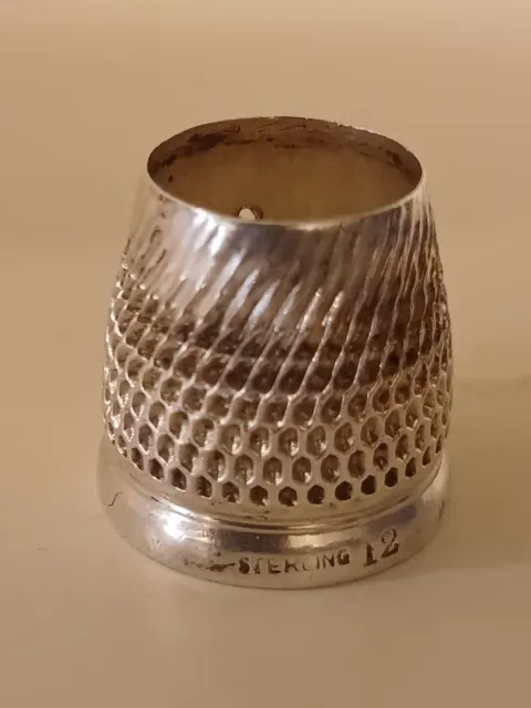 Vintage Sterling Silver Open Top Tailor's Thimble