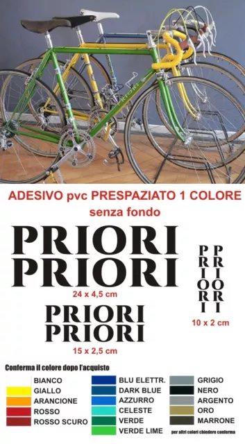 KIT ADESIVI PRIORI Bici vintage sticker decals Bike telaio corsa road EUR  8,90 - PicClick IT