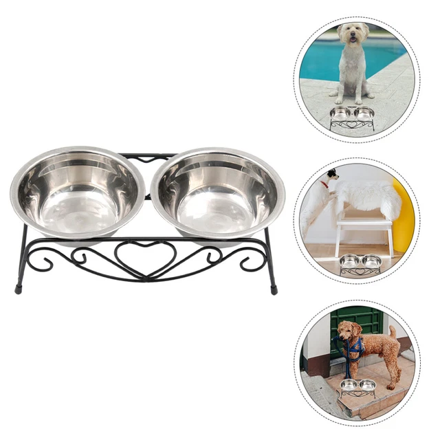 CAT BOWL SHELF Wrought Iron Elevated Dog Bowls Feeder Steel £20.39 PicClick UK