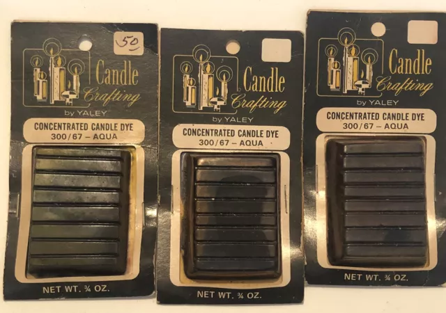 Lote vintage de artesanía de velas acuáticas de Yaley si 3 tintes concentrados para velas sellados