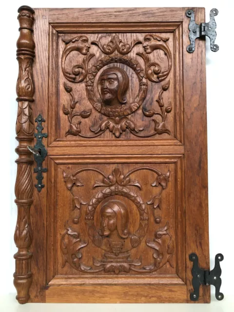 Stunning Neo Renaissance Door panel Carved all over with faces 2