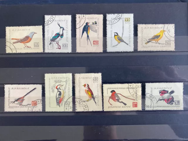 Beau lot de timbres ROUMANIE 1959 Oiseaux