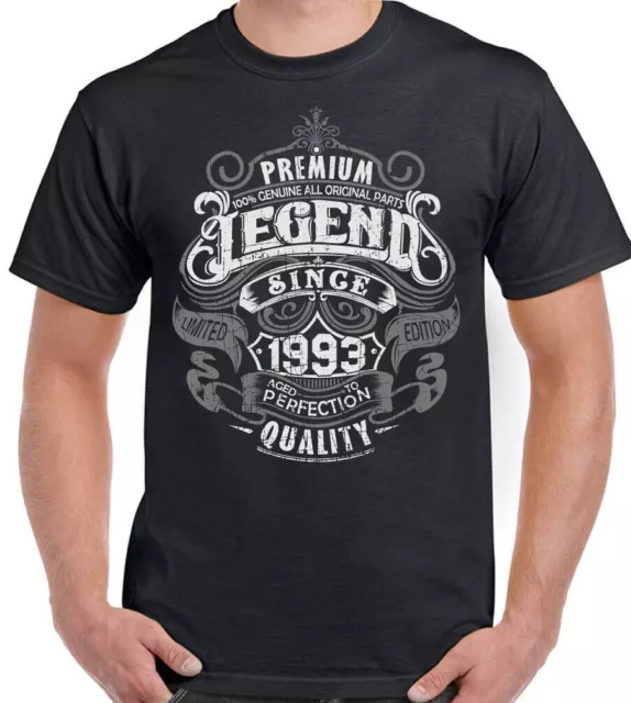 30th Birthday T-Shirt 1993 Mens Funny 30th Year Old Top Premium Legend Since