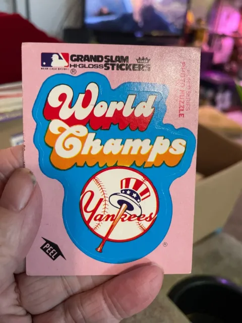 1979 Fleer Grand Slam Hi-Gloss Sticker New York Yankees World Champions