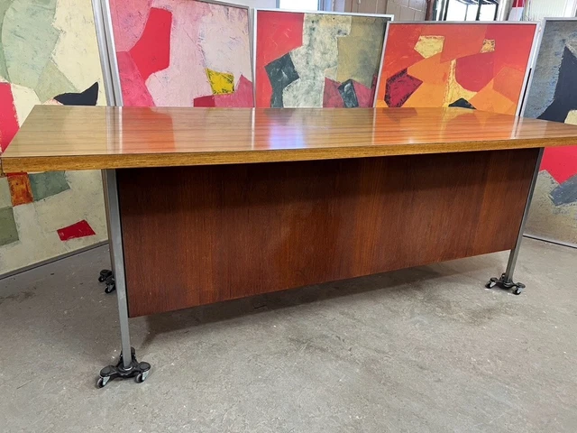 Florence Knoll Desk No Drawers , Formica Top Walnut Sides and Front