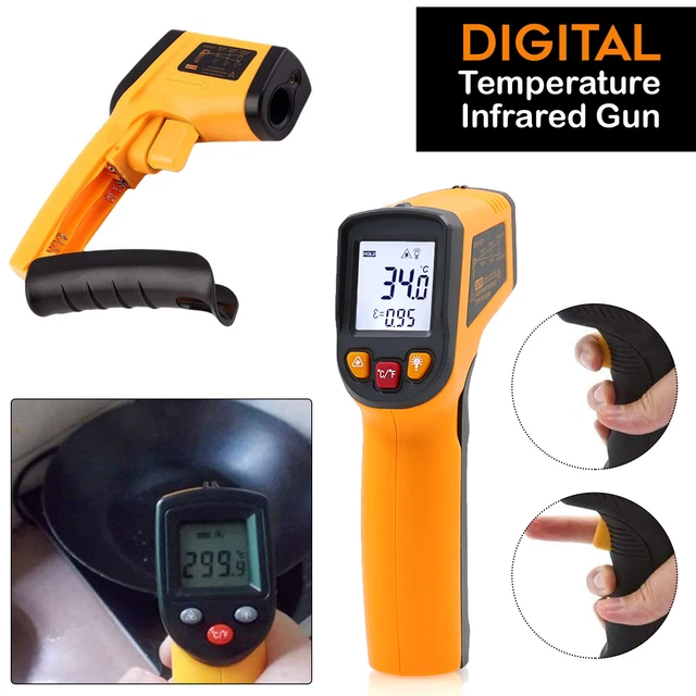 DIGITAL THERMOMETER INFRARED Temperature Measuring Gun LCD Industrial ...