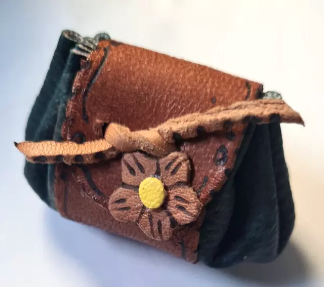 Cuba Schlüsselanhänger Leder Kuba Handtasche blau Mini Handarbeit Handgemacht