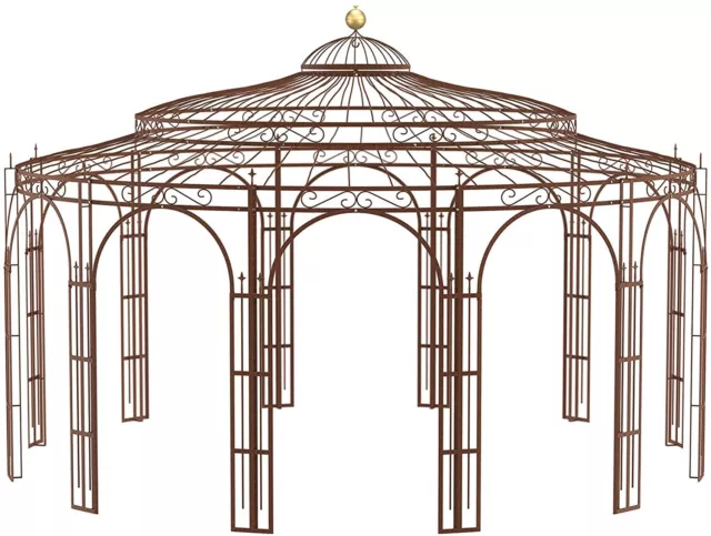 Gartenpavillon Rost Winterfest  Metallpavillion Pergola Laube Massiv Eisen