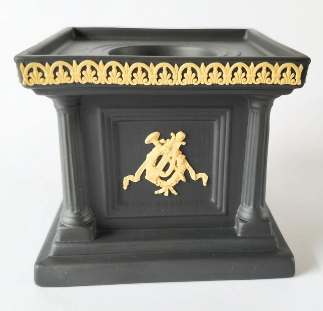 Wedgwood Jasperware Negro Caña / Amarillo Biblioteca Colección Tinta Buen