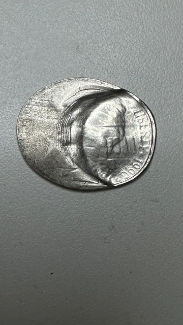 1990 OBVERSE BROCKAGE / REVERSE FLATTENED Jefferson Nickel Mint Error ?