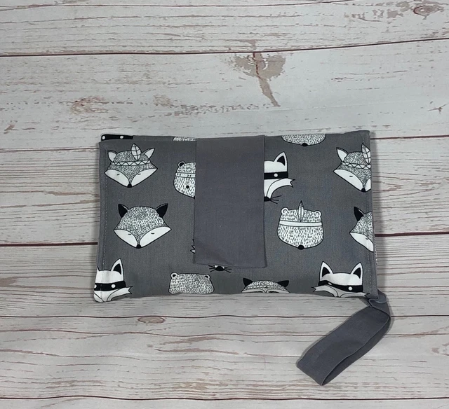 Nappy wallet diaper clutch baby diaper bag grey fox woodlands diaper clutch