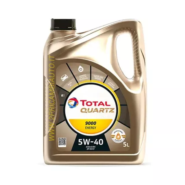 Olio Total Quartz Energy 9000 5W40 Per Motori Benzina E Diesel, Lt.5