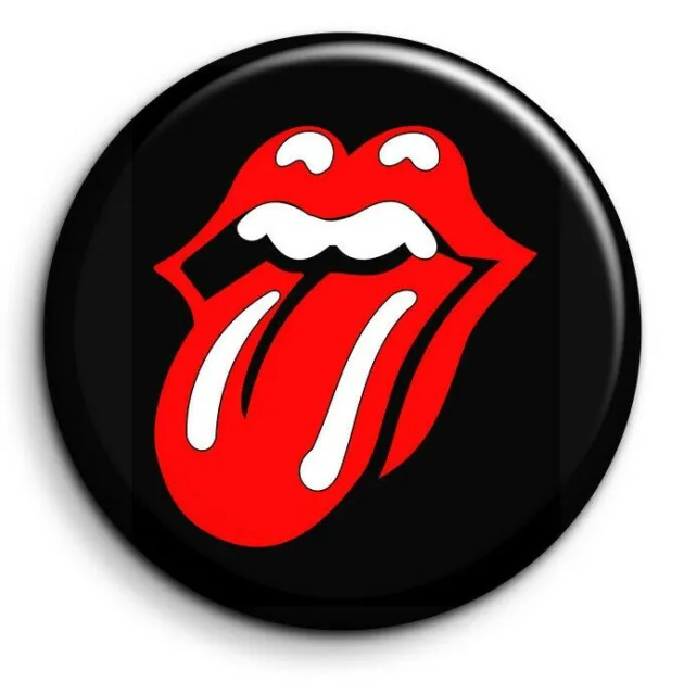 Badge Epingle 38mm Button Pin Langue Rolling Stones Mick JAGGER Rock UK Musique