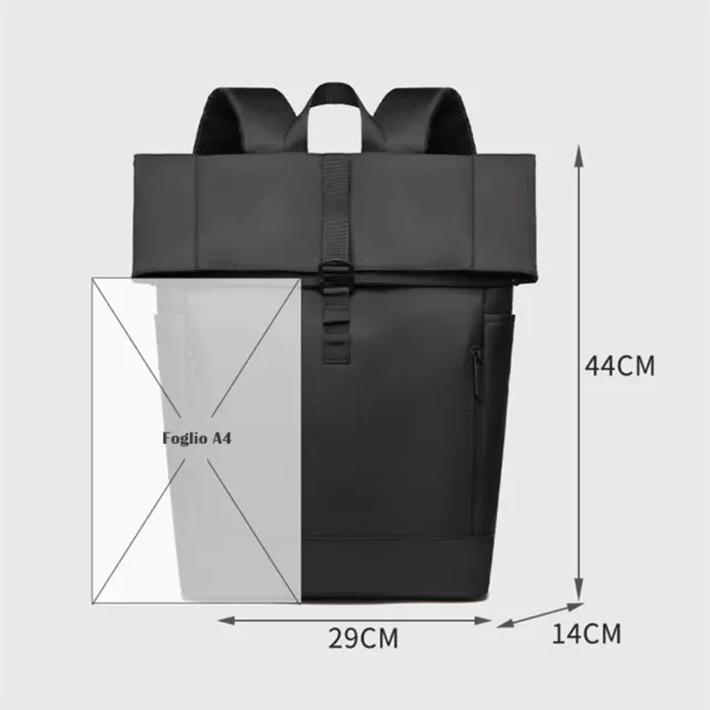 Zaino Rolltop Porta PC Zaino da Uomo Sportivo Borsa per Lavoro 2