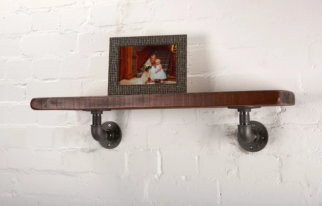 Shelf Brackets Industrial Heavy Duty Metal Pipe Elbow Style Fit Any Size (PAIR)