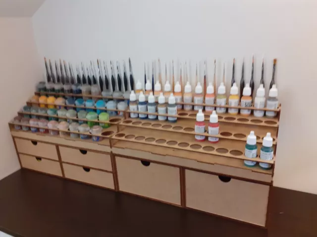 Warhammer Bureau de Hobby 40 Peintures Citadel 52 Vallejo Storage Paint Rack 40k 3