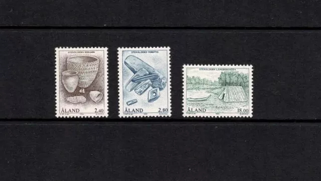 Aland Islands 1994 The Stone Age Set Of 3 Mint Never Hinged Mnh
