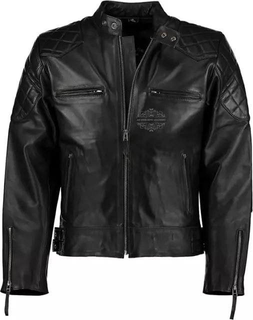 MENS DAVID BECKHAM Black Stannard Premium Real Biker Leather Jackets  £146.99 - PicClick UK