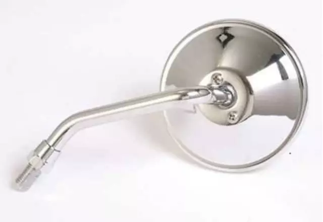 1 retroviseur gauche retro moto guidon chrome rond mirror handelbar bobber 10 cm