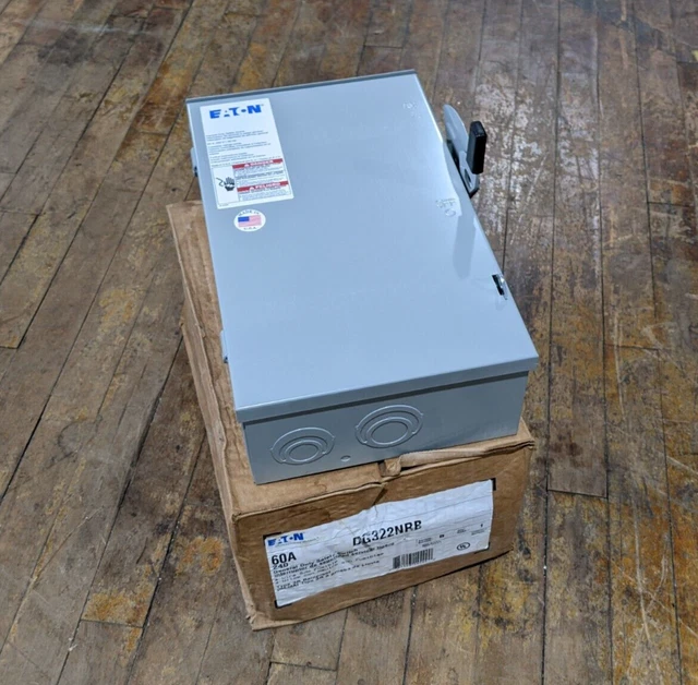 Eaton DG322NRB Safety Disconnect Switch 60A 3P 240V 3PH 15HP 3R Encl Fusible NOS