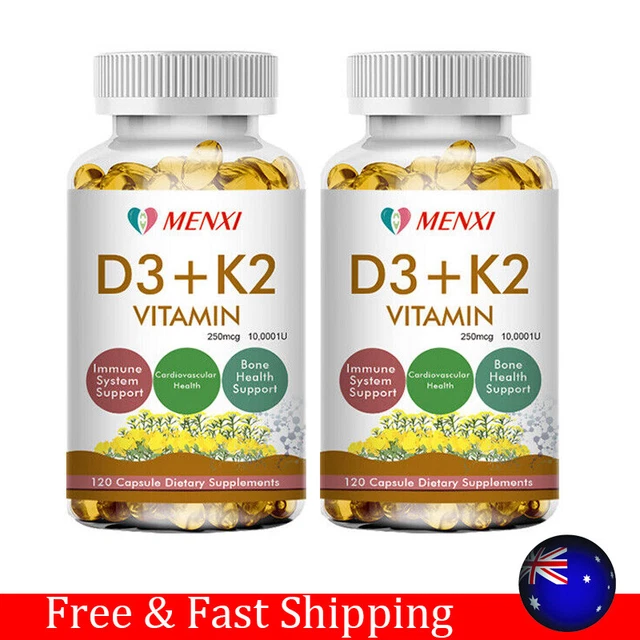 Vitamin K2+D3 10000IU Supplement-240 Capsules Mk7 Highly Immune Support Wellness