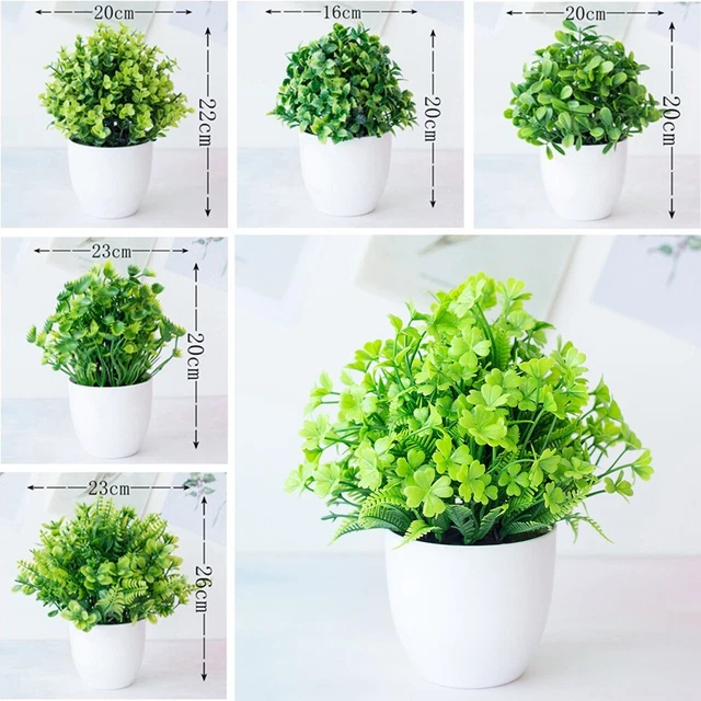 FAUSSES PLANTES VERTES riches en plastique en pot pour la décoration