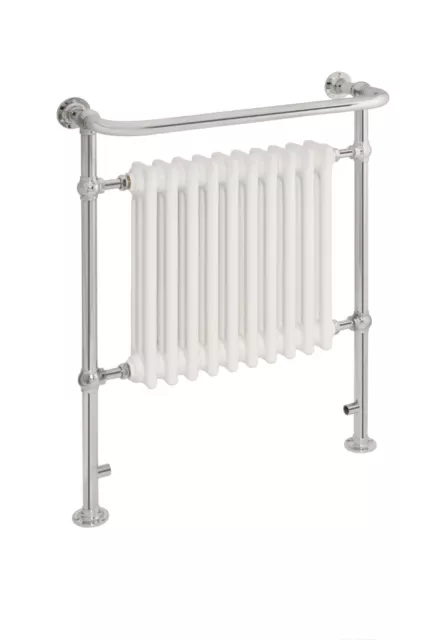 Traditional Victorian Heated Towel Rail Radiator 940 x 735 Chrome finished