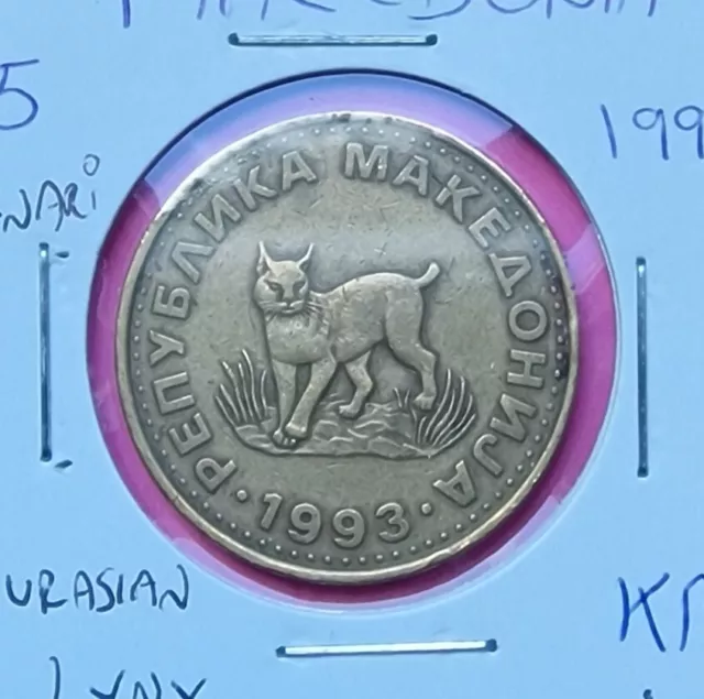 MACEDONIA 1993 5 Coin EURASIAN LYNX