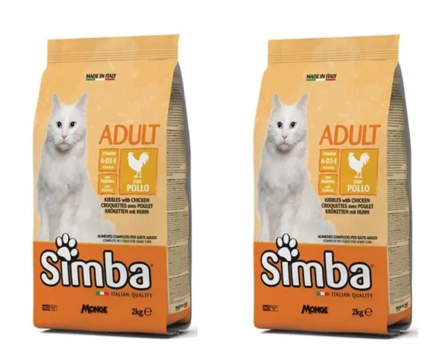 Simba Adult Poulet Croquettes Chat 2 Enveloppes De 2kg=4kg