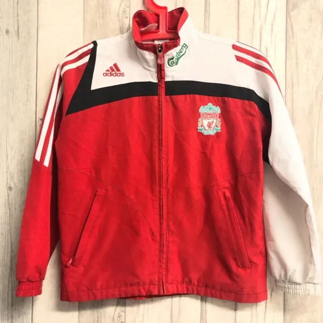 2007-08 Liverpool Adidas Track Jacket Bambini Taglia 28/30