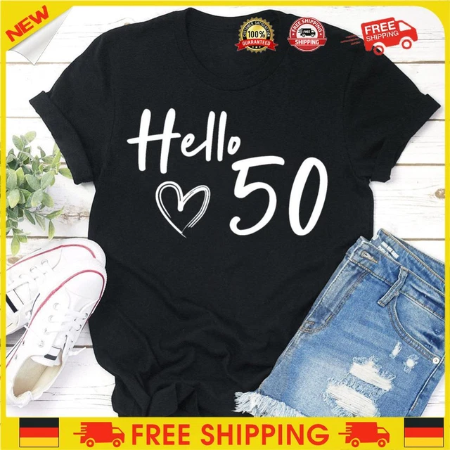 ❥ T-shirt compleanno Hello 50-nero-XXXL