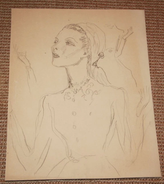Dessin Original Au Crayon – Étude D'arbre – Dame Henrietta Kerr – XIXème