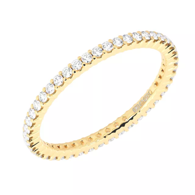 0.45Ct Claw Set Round Cut Diamonds Full Eternity Wedding Ring In 9K Yellow Gold