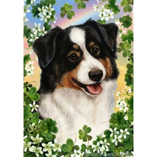 Clover Garden Flag - Tri Australian Shepherd 323531