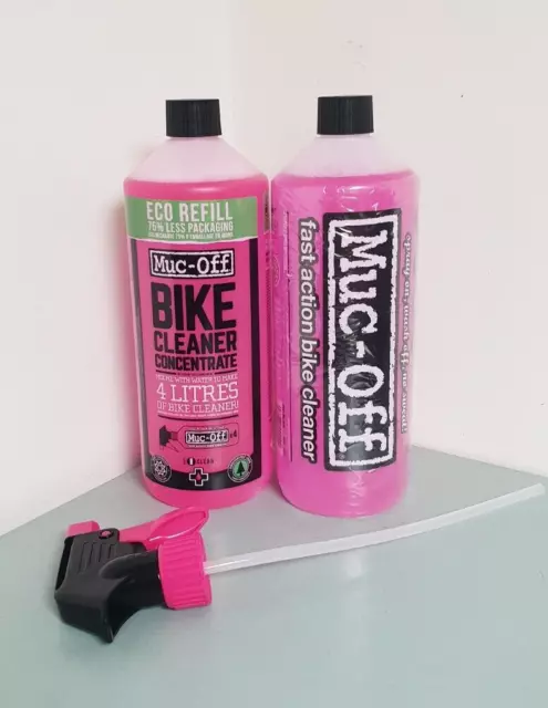 MUC-OFF Lot 2 bidons: Bike cleaner concentrate 1L + nettoyant vélo avec spray 1L