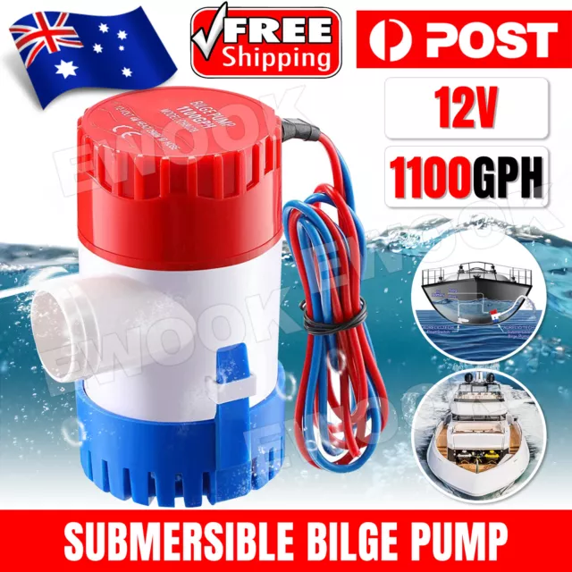 1100GPH Submersible Bilge Water Pump 12V Camp Fishing Boat Caravan Camping