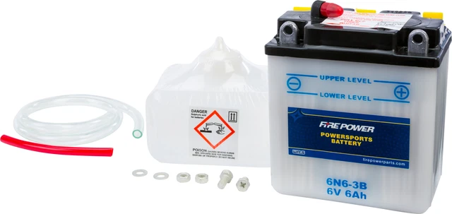 WPS 6N6-3B Conventional 6V Standard Battery with Acid Pack