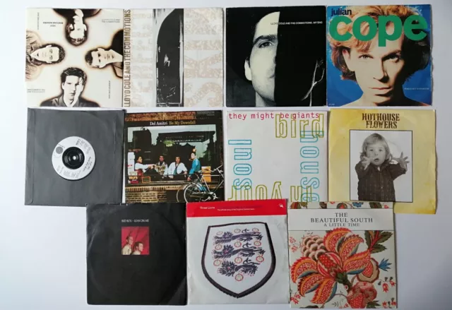 Bundle of 11 vinyl 7" - 1980's - Julian Cope, Lloyd Cole, Red Box, La's,