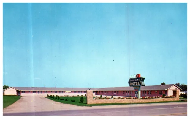 Michigan Harrison Budd Lake Motel Advertising Vintage Chrome Postcard-L2-188