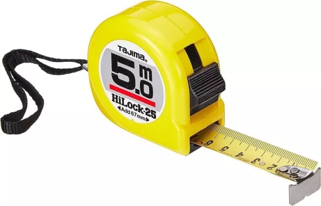 Tajima H1550MW Class 1Hi Lock Measuring Tape, Red, 5 mx 25 mm