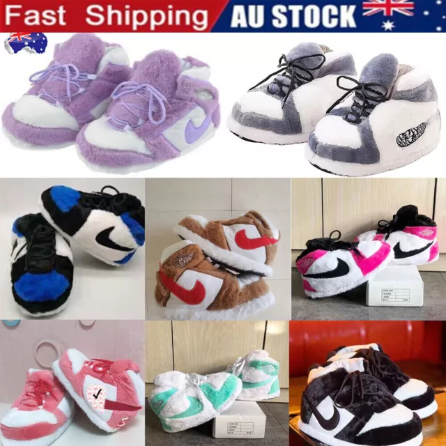 Women Men Winter Slippers Plush Lined Warm Indoor/Outdoor House Shoes Free Size