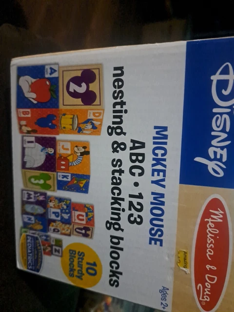 Melissa & Doug Mickey Mouse & Friends,10pc Nesting & Stacking Blocks ABC-123