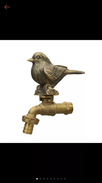 Brass Garden Faucet Tap Water Bird Kitchen Handle Spigot Outdoor Yard Vintage
