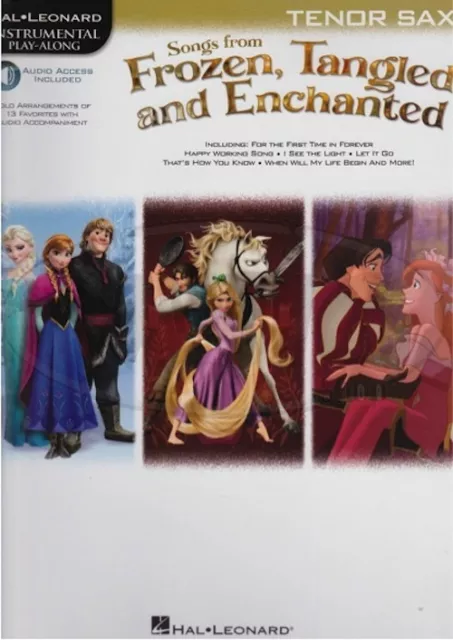 New HL Play Along Songs from Frozen Tangled & Enchanted for Tenor Sax Music Book