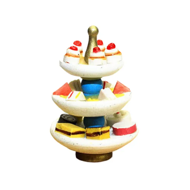 Miniature Food Play Model Doll House Accessories Mini Three-tier Snack StaFE