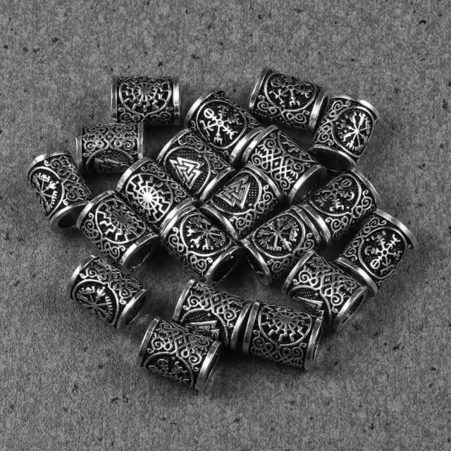 Viking Rune Dragons Warrior Beard Beads Rings Dreadlocks for Paracord Bracelet